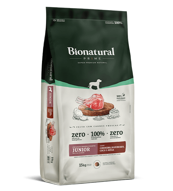 BIONATURAL PRIME CÃES RAÇAS GRANDES E GIGANTES JUNIOR CORDEIRO