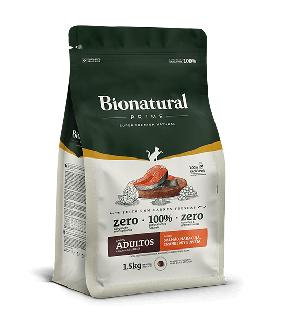 BIONATURAL PRIME GATOS ADULTOS SALMÃO