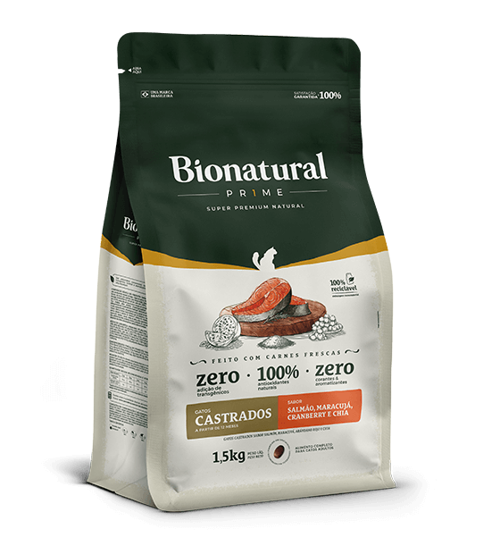 BIONATURAL PRIME GATOS CASTRADOS SALMÃO