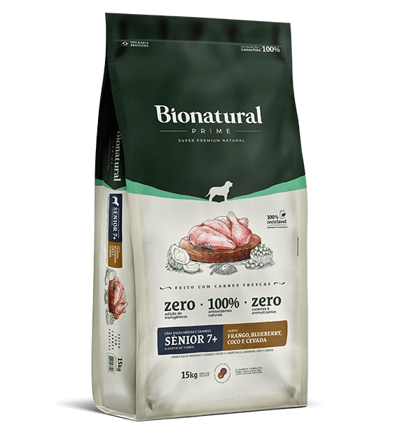 BIONATURAL PRIME SENIOR 7+ MEDIUM AND LARGE SIZE CHICKEN FLAVOR