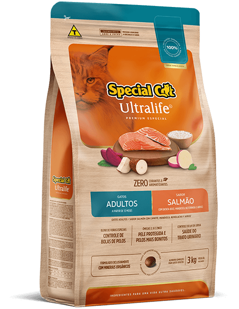 SPECIAL CAT ULTRALIFE GATOS ADULTOS SABOR SALMÃO