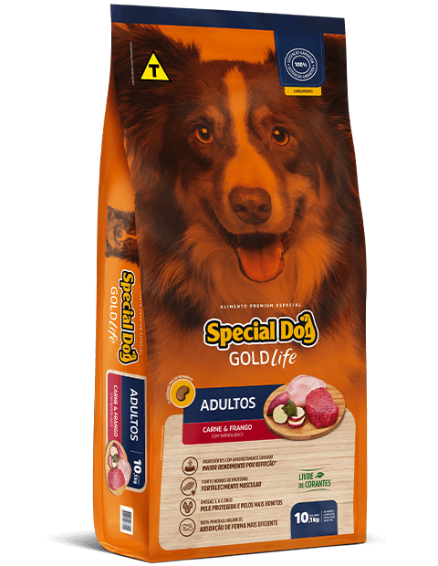 SPECIAL DOG GOLD LIFE ADULTOS CARNE E FRANGO