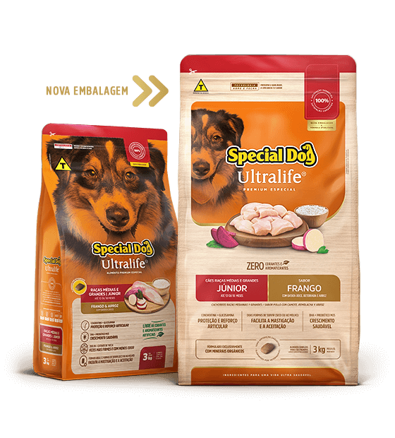 SPECIAL DOG ULTRALIFE CACHOROS RAZAS MEDIANAS Y GRANDES SABOR POLLO