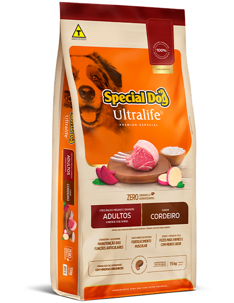 SPECIAL DOG ULTRALIFE CÃES RAÇAS MÉDIAS E GRANDES ADULTOS SABOR CORDEIRO