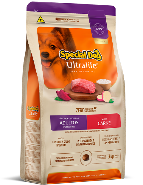 SPECIAL DOG ULTRALIFE CÃES RAÇAS PEQUENAS ADULTOS SABOR CARNE