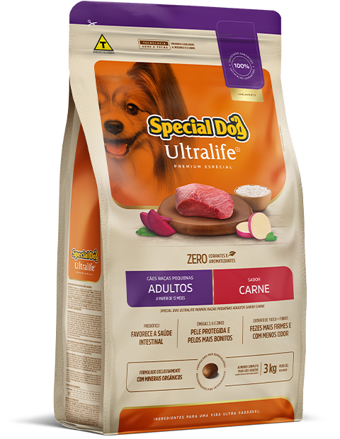 SPECIAL DOG ULTRALIFE CÃES RAÇAS PEQUENAS ADULTOS SABOR CARNE
