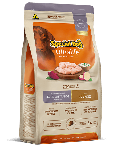SPECIAL DOG ULTRALIFE CÃES RAÇAS PEQUENAS LIGHT / CASTRADOS SABOR FRANGO