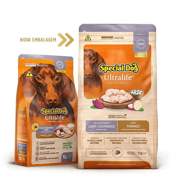 SPECIAL DOG ULTRALIFE CÃES RAÇAS PEQUENAS LIGHT / CASTRADOS SABOR FRANGO