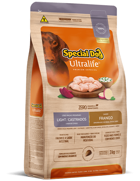 SPECIAL DOG ULTRALIFE CÃES RAÇAS PEQUENAS LIGHT / CASTRADOS SABOR FRANGO