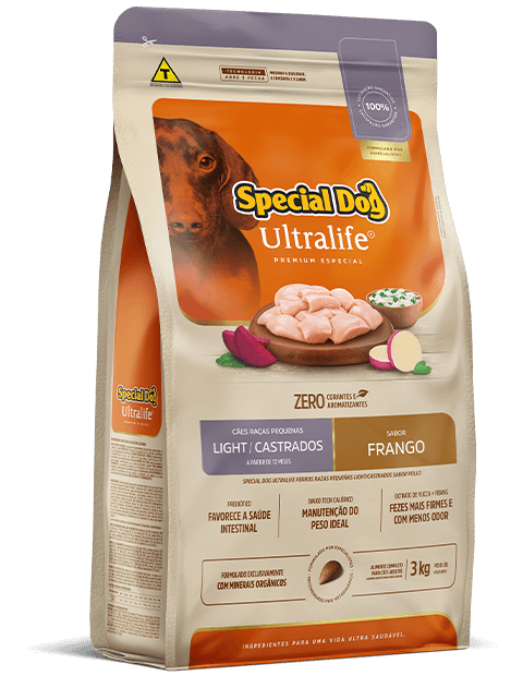 SPECIAL DOG ULTRALIFE CÃES RAÇAS PEQUENAS LIGHT / CASTRADOS SABOR FRANGO