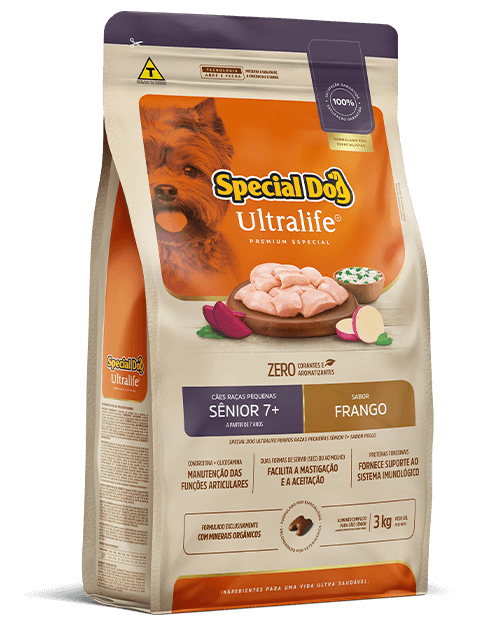 SPECIAL DOG ULTRALIFE CÃES RAÇAS PEQUENAS SÊNIOR 7+ SABOR FRANGO
